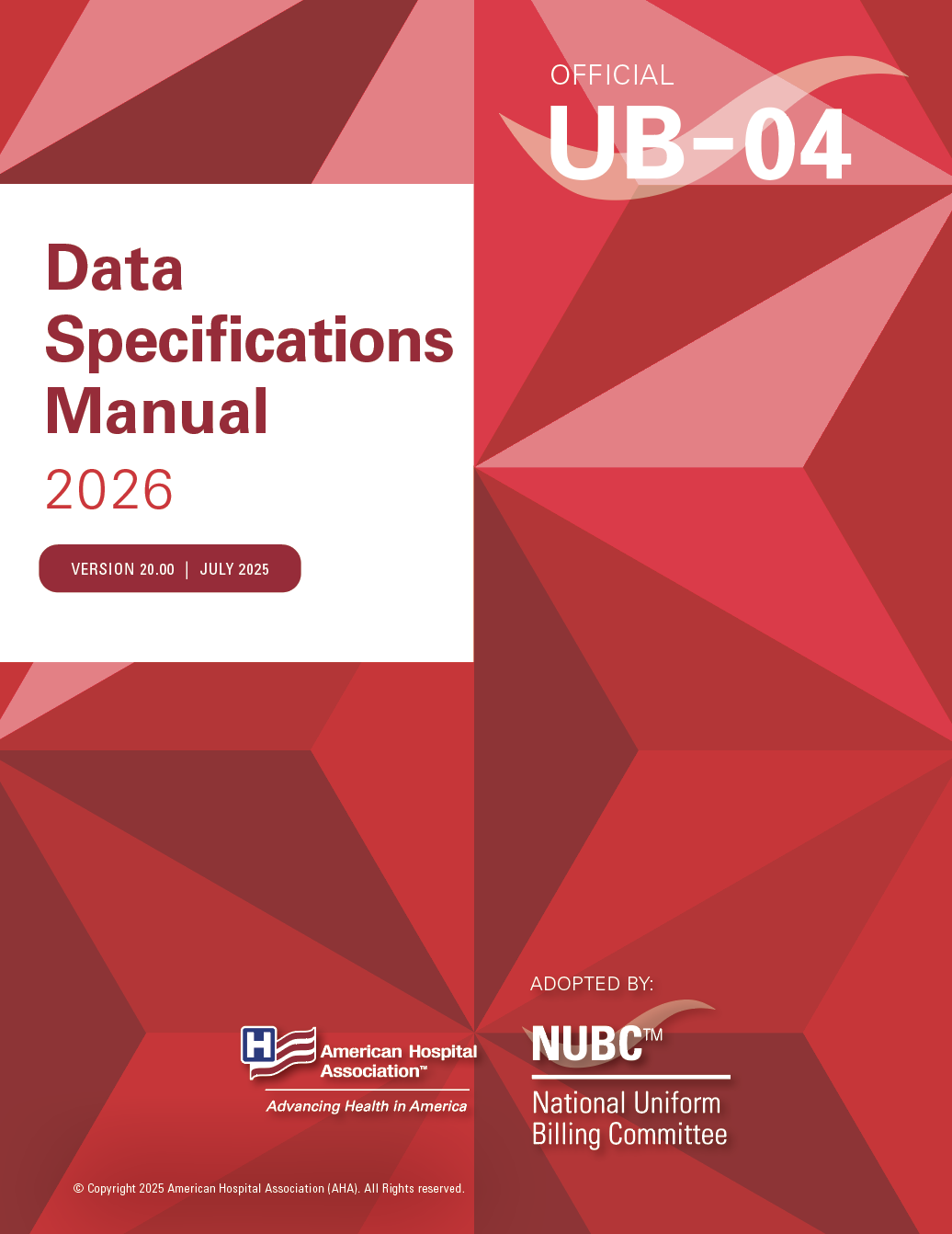 Official UB-04 Data Specifications Manual 2026 Edition Cover Image
